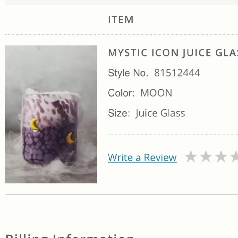 Anthropologie mystic juice glass moon